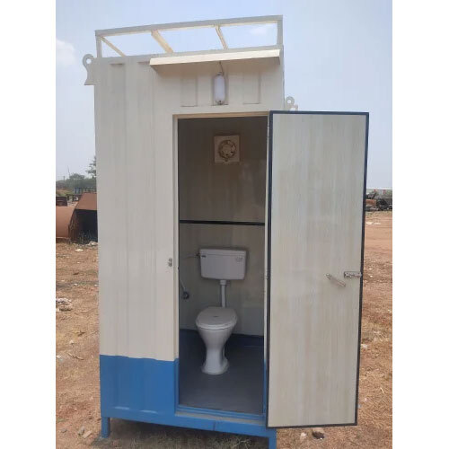Prefabricated Portable Toilet - Color: White And Blue
