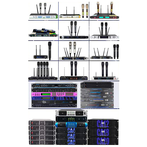 Power Amplifiers - Processors - Mic - Equilizers Set - Color: Black