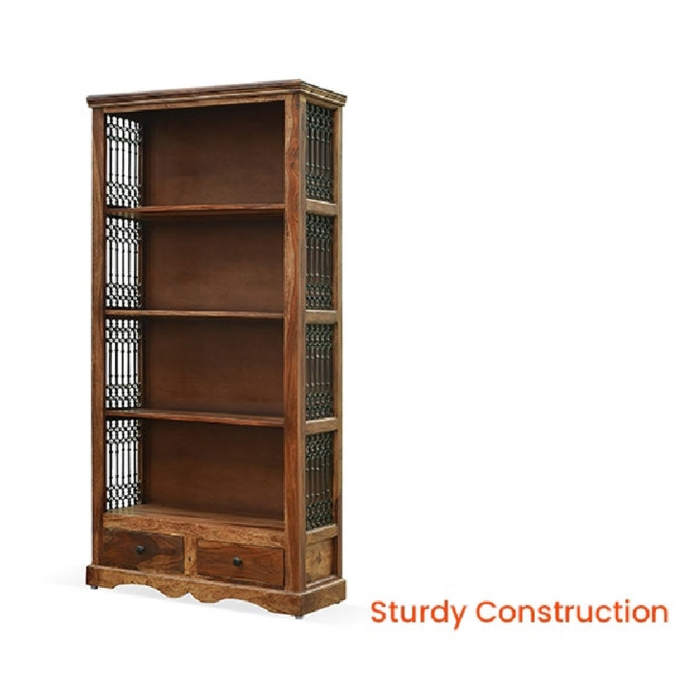 Royaloak Hilton Sheesham Wooden Book Shelf With Drawers And Knob Holders - Bs20151004 - Assembly: Carpenter Assembly