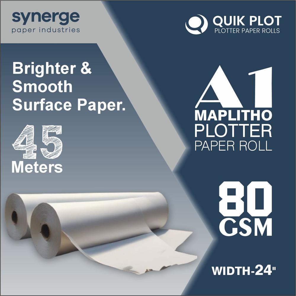 24 Inch A1 Plotter Paper Rolls - Color: White