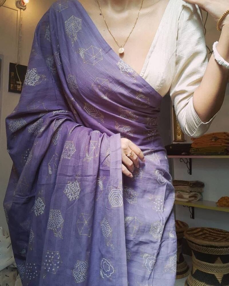 pure cotton summer saree