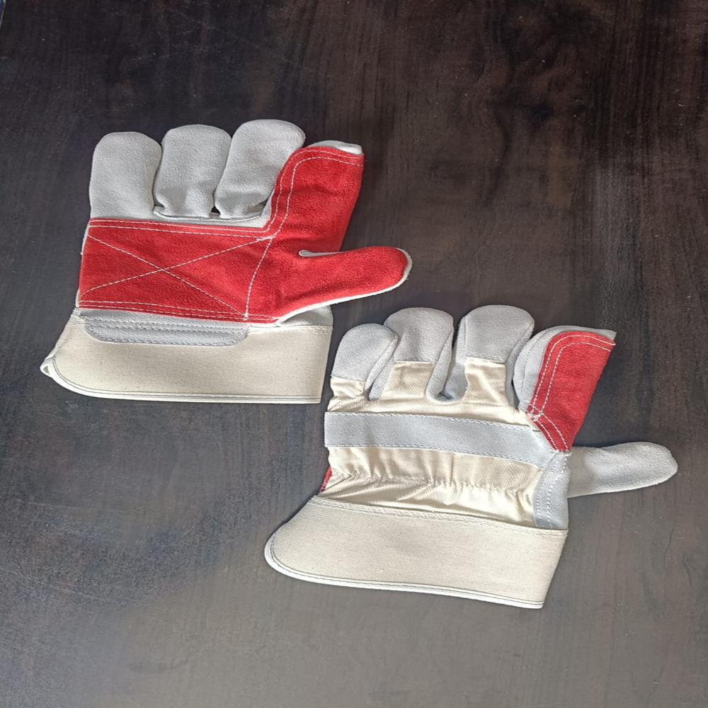 Canedian Riggers Split Leather Double Palm Grey/red - Feature: High Quality Fabric