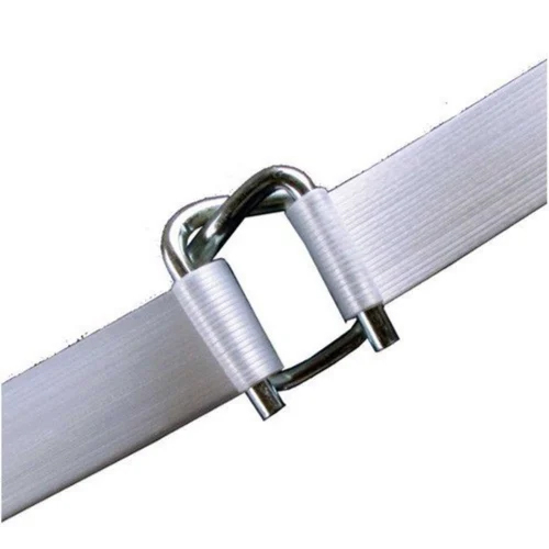 Polyester Composite Strip & Wire Buckle - Color: White
