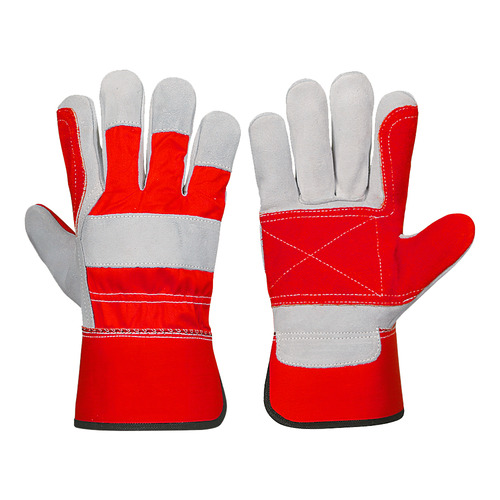 Canedian Riggers Split Leather Double Palm Grey/red - Feature: High Quality Fabric