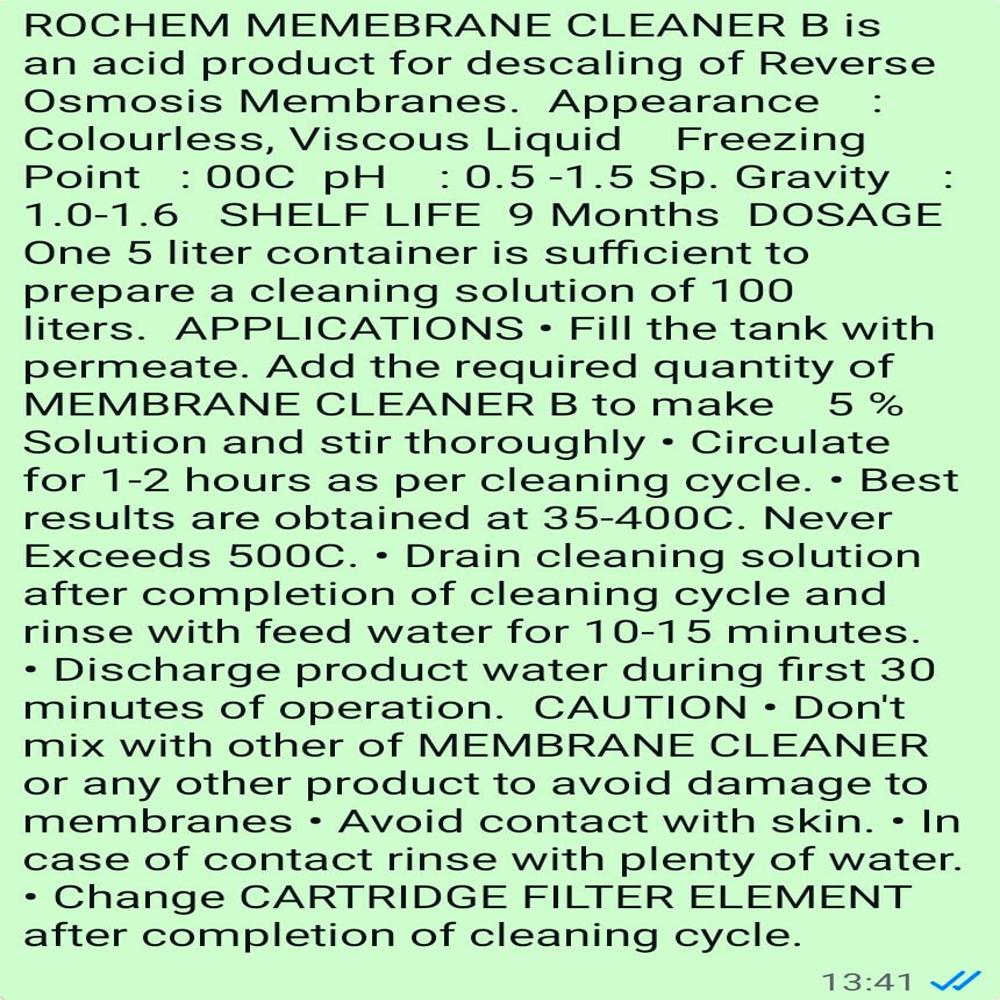 Clear Rochem Membrane Cleaner B