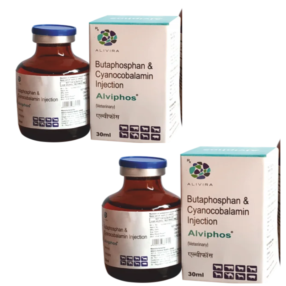 Alviphos Butaphosphan And Cyanocobalamin Injection 30 Ml - Packaging Type: Box
