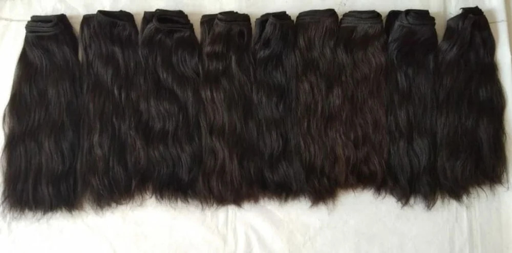 Black Indian Remy Human Hair Machine Weft Hair Extensions