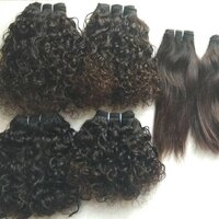 Black Indian Remy Human Hair Machine Weft Hair Extensions