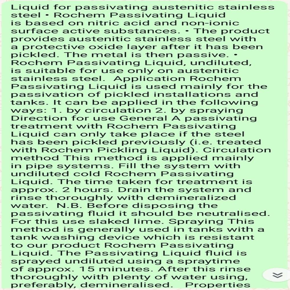 Rochem Passivating Liquid