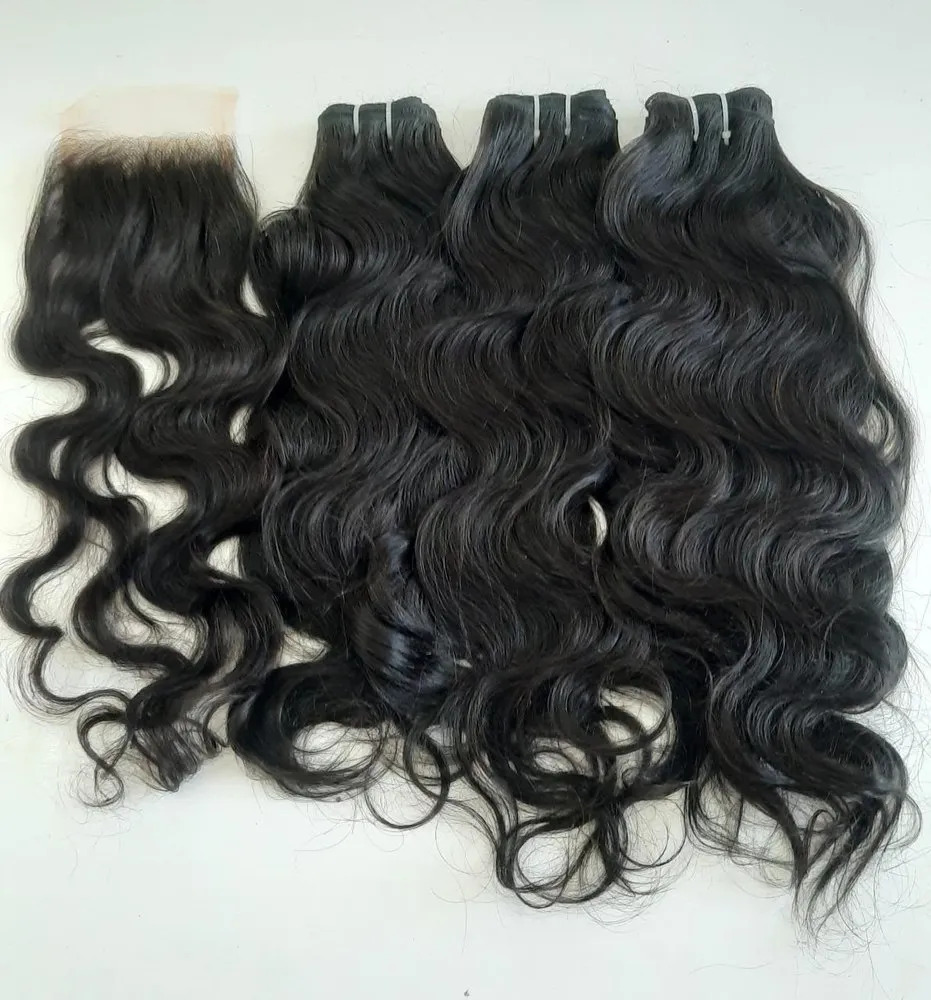 Black Machine Weft Brazilian Hair Body Wavy Remy Human Hair Extensions, 8