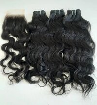 Black Machine Weft Brazilian Hair Body Wavy Remy Human Hair Extensions, 8