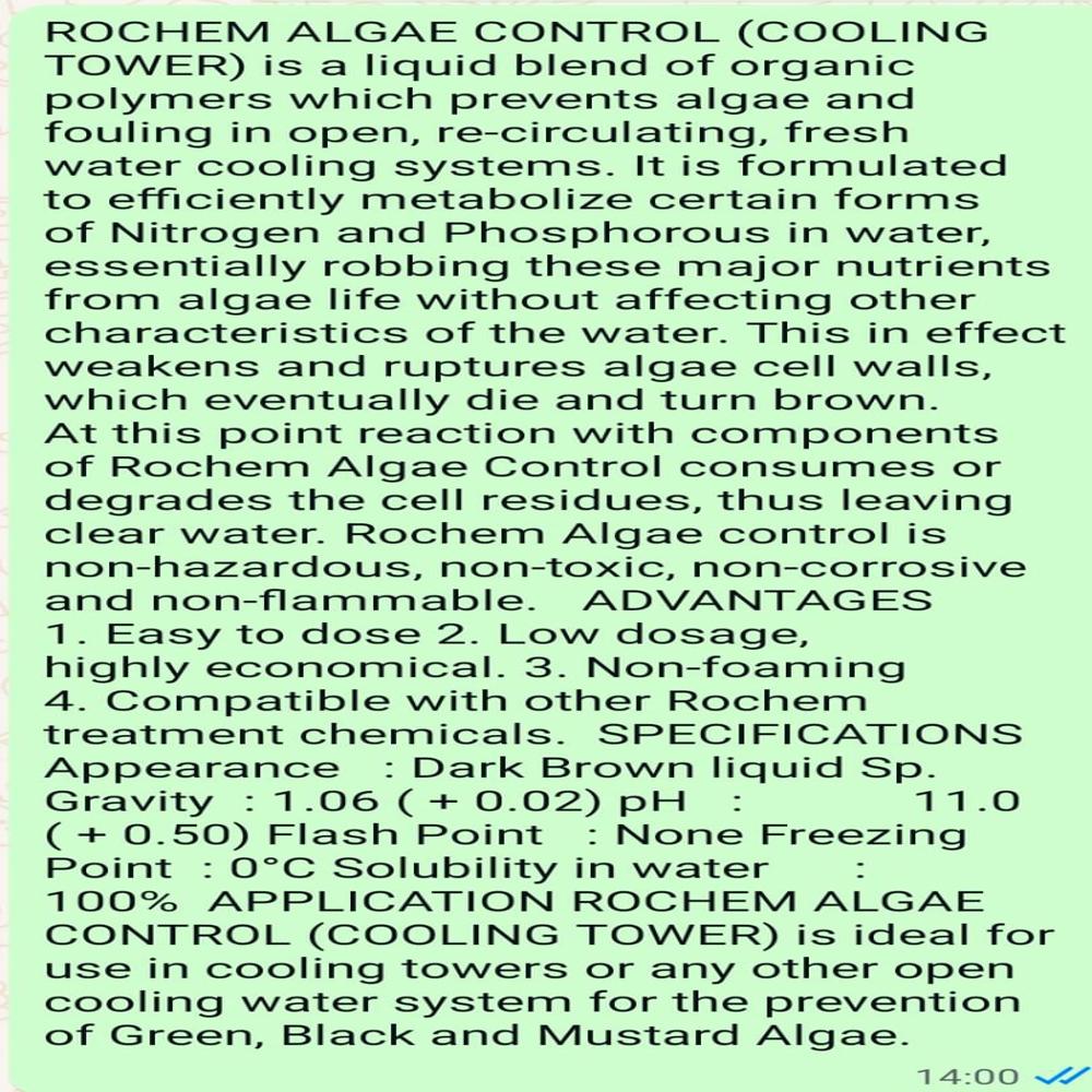 Rochem Algae Control - Color: Clear
