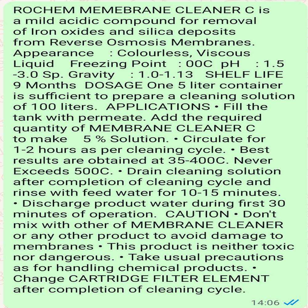 Rochem Membrane Cleaner C