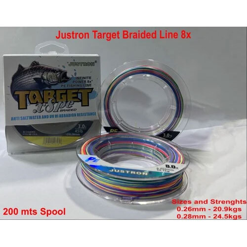 Fishing Line Braided Justron Target Braided Line 8x