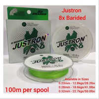 Fishing Line Justron 8x Braided - Color: Light Green