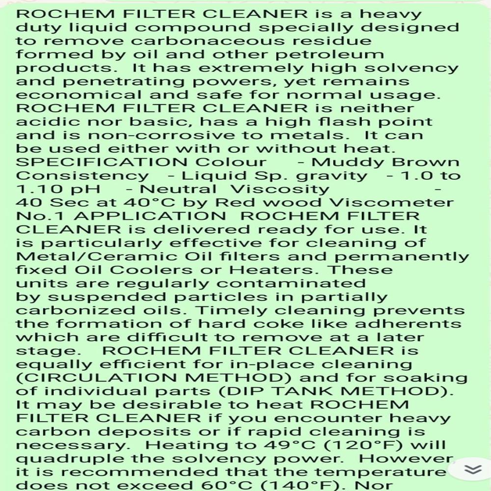 Rochem Filter Cleaner - Color: Muddy Brown