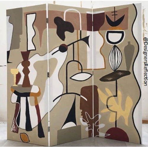 Hand Painted Wood & Metal Partition