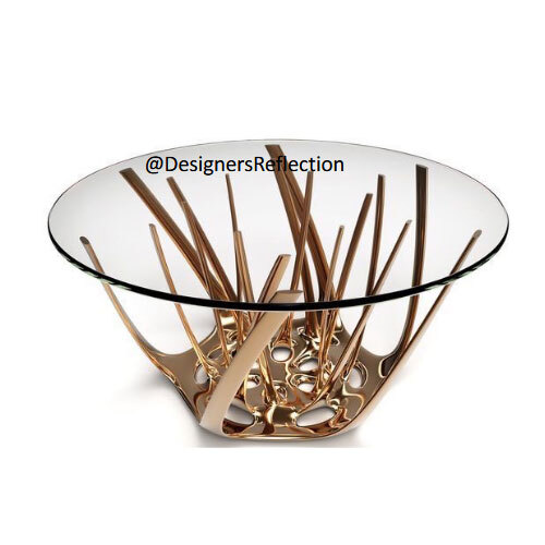 Gold Coating On Metal With Glass Top