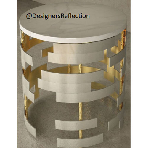 Cut Work Marble Top Side Table