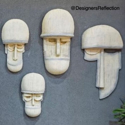 Wood Carved Modern Abstract Faces