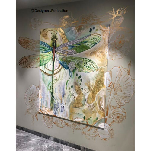 Dragonfly Painting With Gold Leafing
