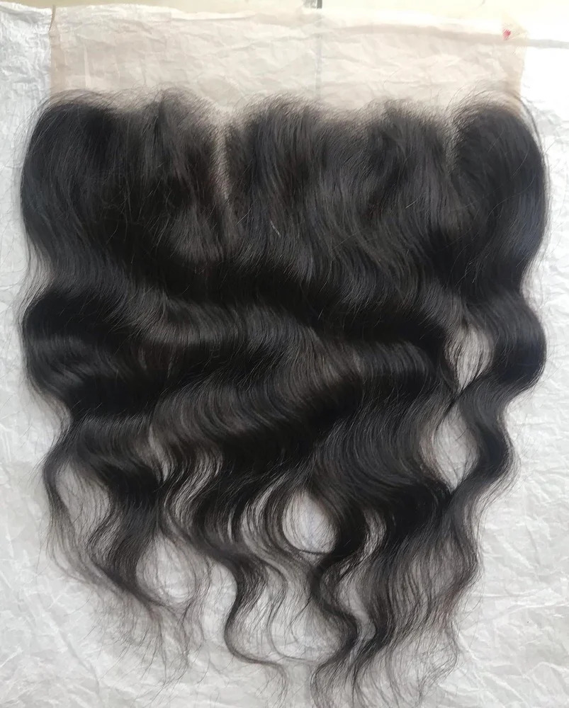 Black Natural Color HD Lace 13x6 Wavy Frontal Human Hair Vendor, Hair Grade: 10A, Packaging Size: 10