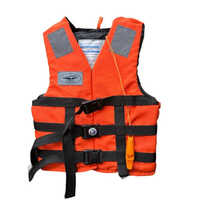 Swimming Pool Life Jacket - Polyethylene Material, Orange Color | Manual Inflator, Waterproof, 1-year Warranty