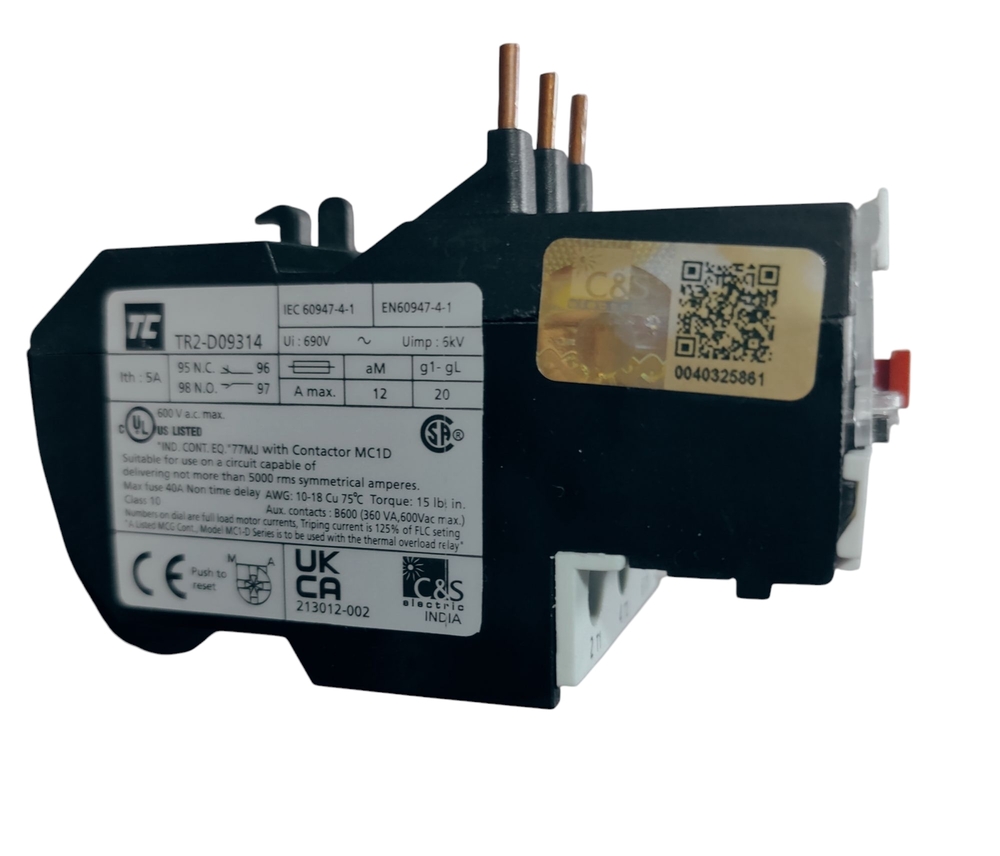 C&s Olr Tr2d09314 - 690v Uimp, 5kv, 5.5hp, 1 Unit | One-phase Overload Relay With High Voltage Rating And Compact Design