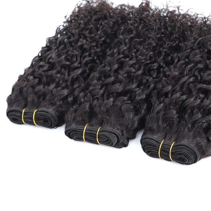 Black Curly Indian Remy Human Hair Weft Extensions, 18 inch, 100 gm