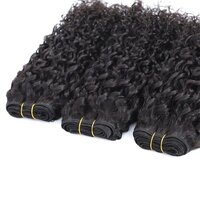 Black Curly Indian Remy Human Hair Weft Extensions, 18 inch, 100 gm