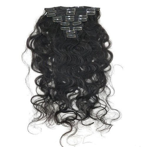 Black 100% Indian Human Hair Remy Curly Clip-in Hair Extension