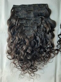 Black 100% Indian Human Hair Remy Curly Clip-In Hair Extension