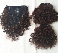 Black 100% Indian Human Hair Remy Curly Clip-In Hair Extension