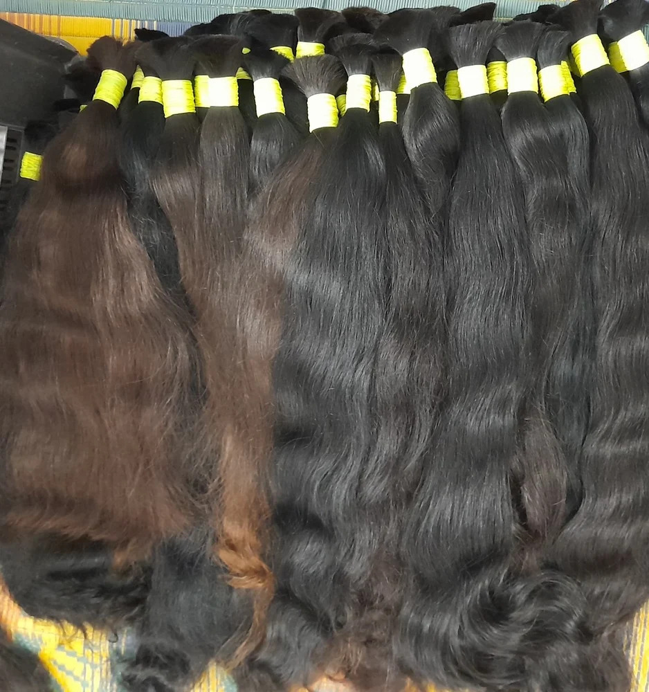 Virgin Natural Bulk Hair Extension, Length: 24 inch
