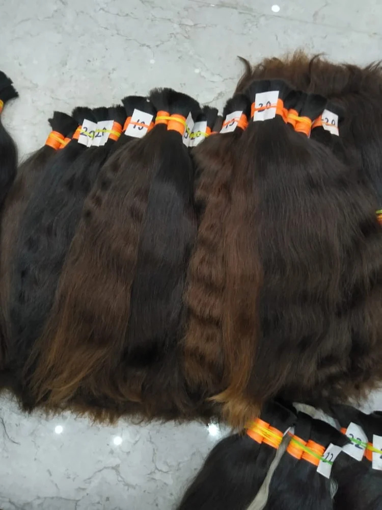 Virgin Natural Bulk Hair Extension, Length: 24 inch
