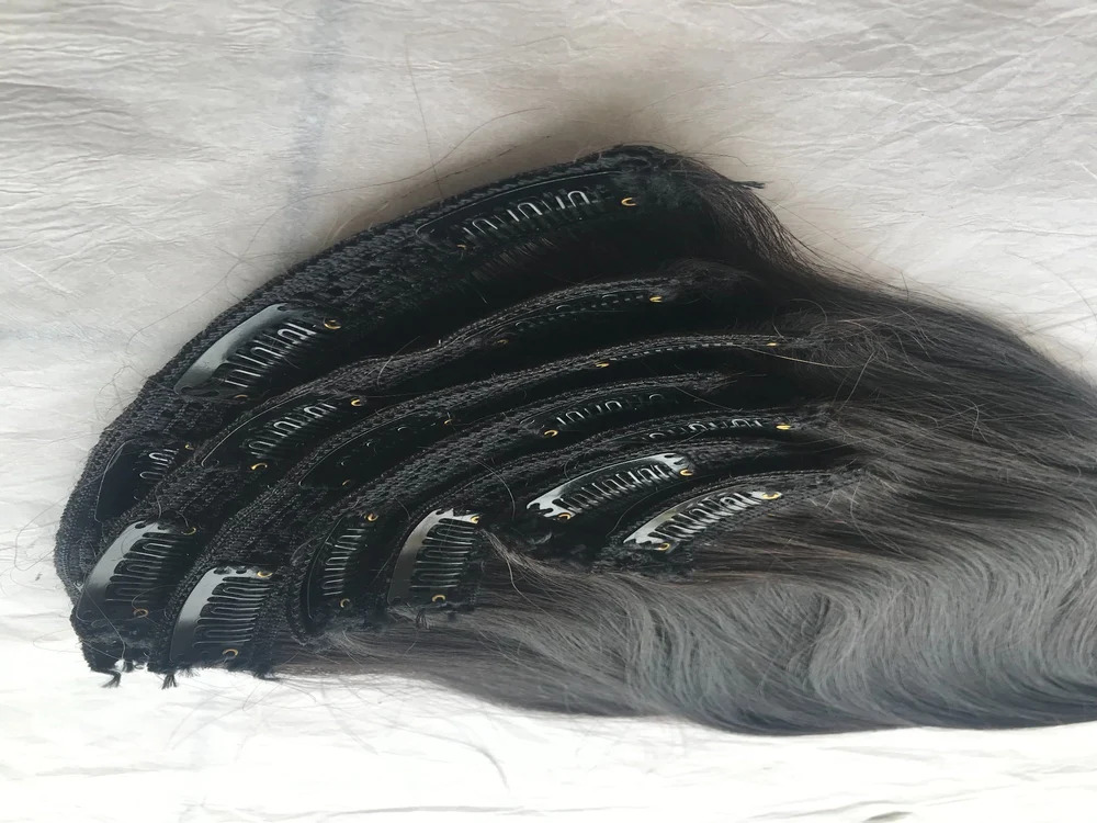 Natural Straight 7 Set Clip In Human Hair Extension