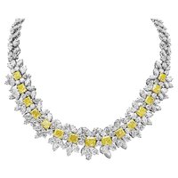 Radiant Yellow Lab Grown Diamond Necklace, Statement Bridal Jewelry