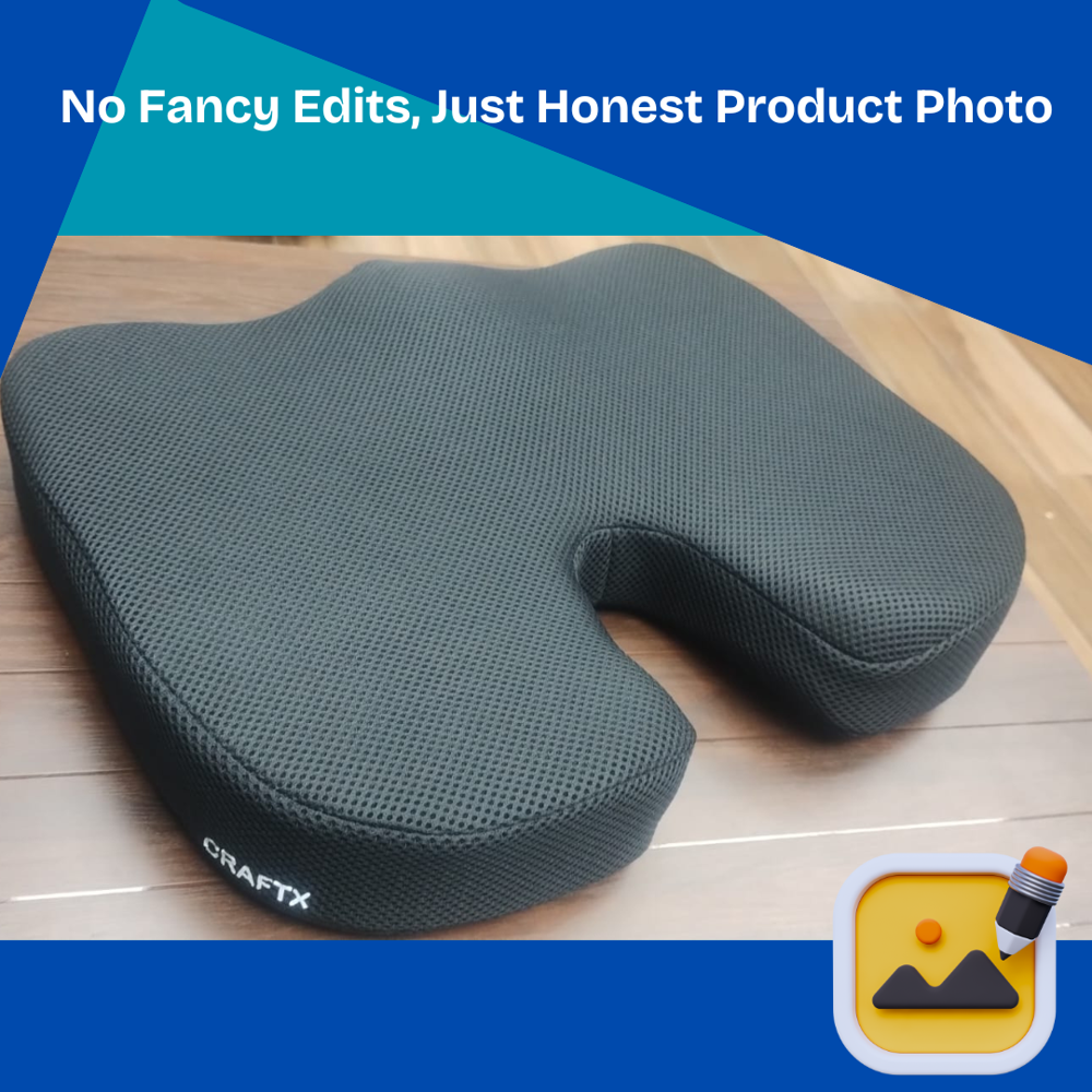Coccyx Cushion Memory Foam - Color: Black