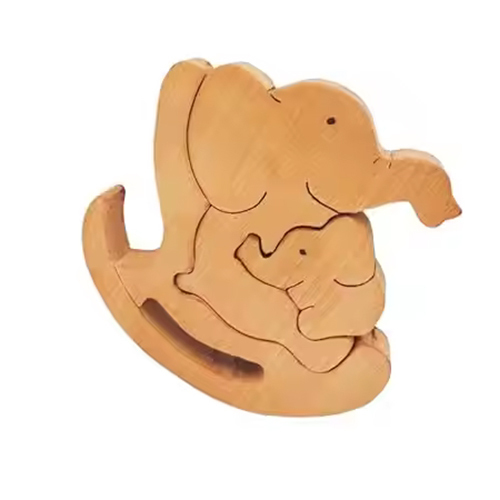 Set of 3 Organic Wood DIY Jigsaw Puzzles Handcrafted Wooden Toys for Kids 2 to 4 Years Age-Appropriate Puzzle Toys