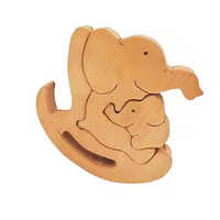 Set Of 3 Organic Wood Diy Jigsaw Puzzles Handcrafted Wooden Toys For Kids 2 To 4 Years Age-appropriate Puzzle Toys - Color: Brown