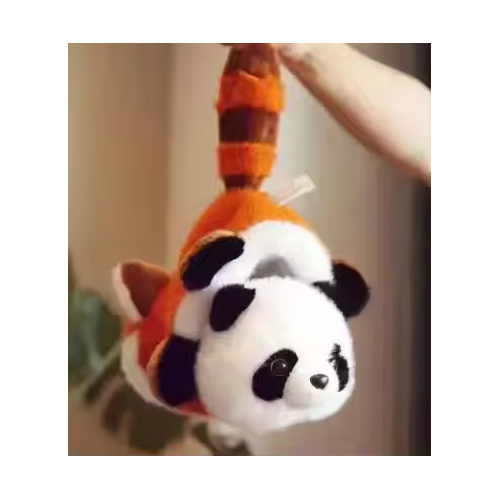 Red and White Panda Transforming Doll