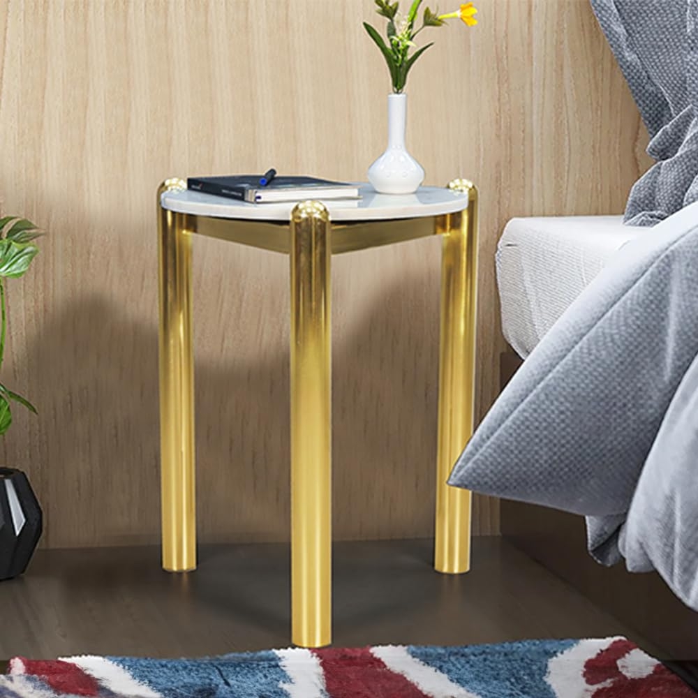 Royaloak Cleo Side Table | Natural Marble Top - St3013 - Assembly: No Assembly Required
