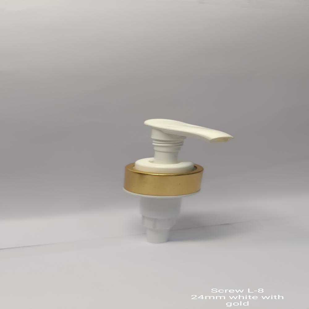 Screw Lock L-8 24mm White with Golden Dispenser