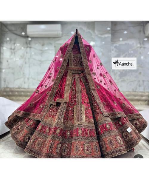 Pink Color Designer Heavy Work Marriage Special Lehenga Choli