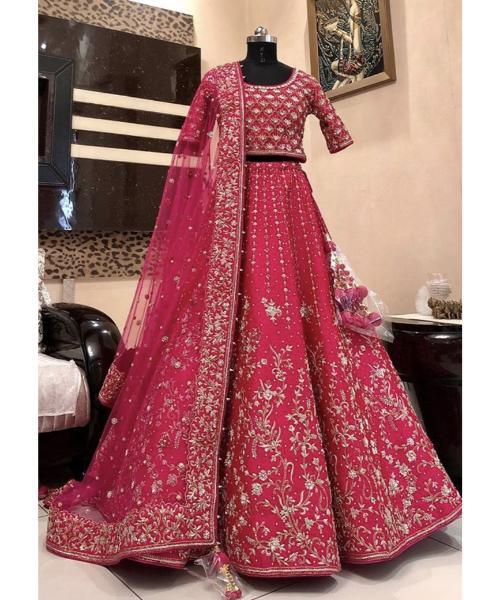 Pink Color Designer Heavy Work Marriage Special Lehenga Choli