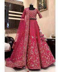 Pink Color Designer Heavy Work Marriage Special Lehenga Choli