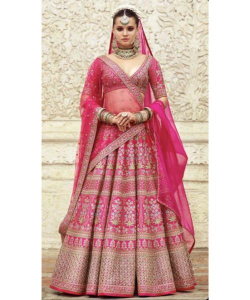 Pink Color Designer Heavy Work Marriage Special Lehenga Choli