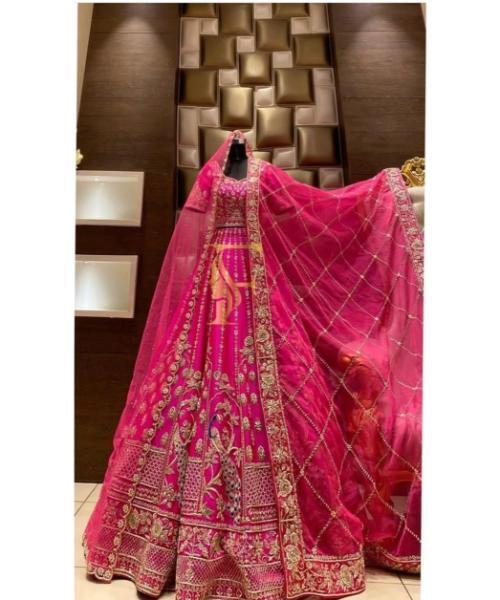 Pink Color Designer Heavy Work Marriage Special Lehenga Choli