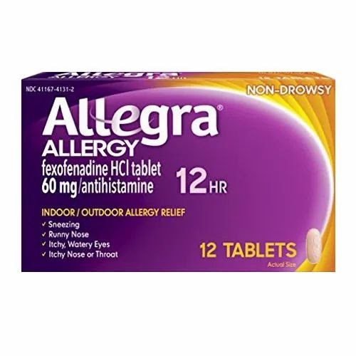Fexofenadine HCl Tablets 120mg Non-Drowsy Antihistamine (Allegra) Export Quality