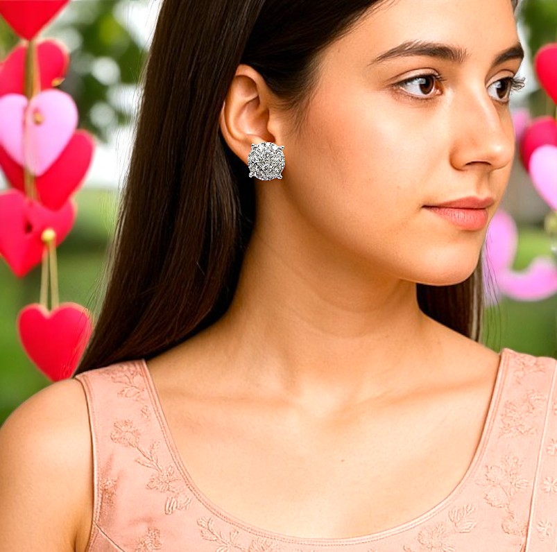 Emerald Earrings Wholesale, 925 Sterling Silver Stud Earring, Moissanite Earring